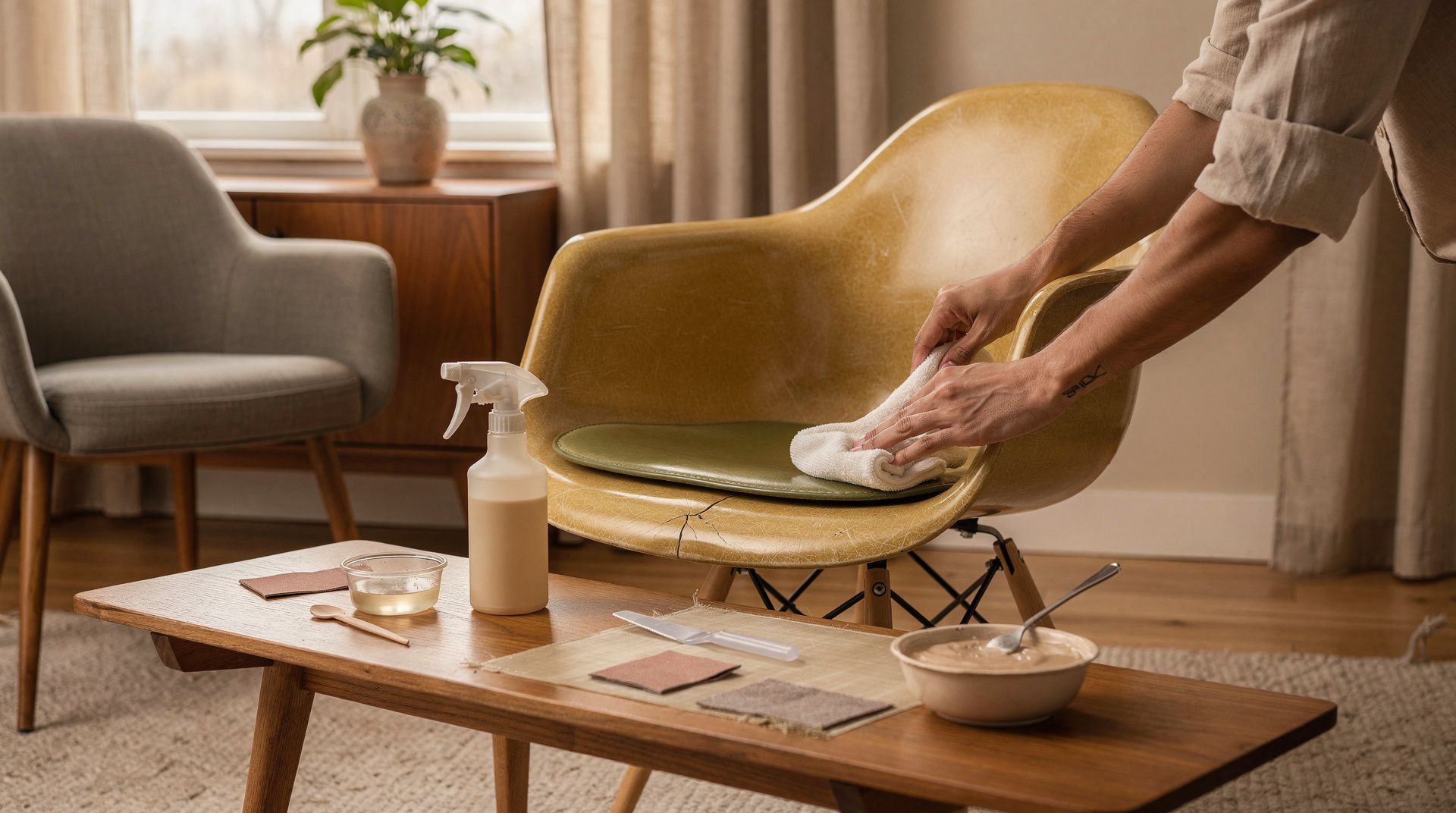 Fiberglas-Möbel reinigen und reparieren