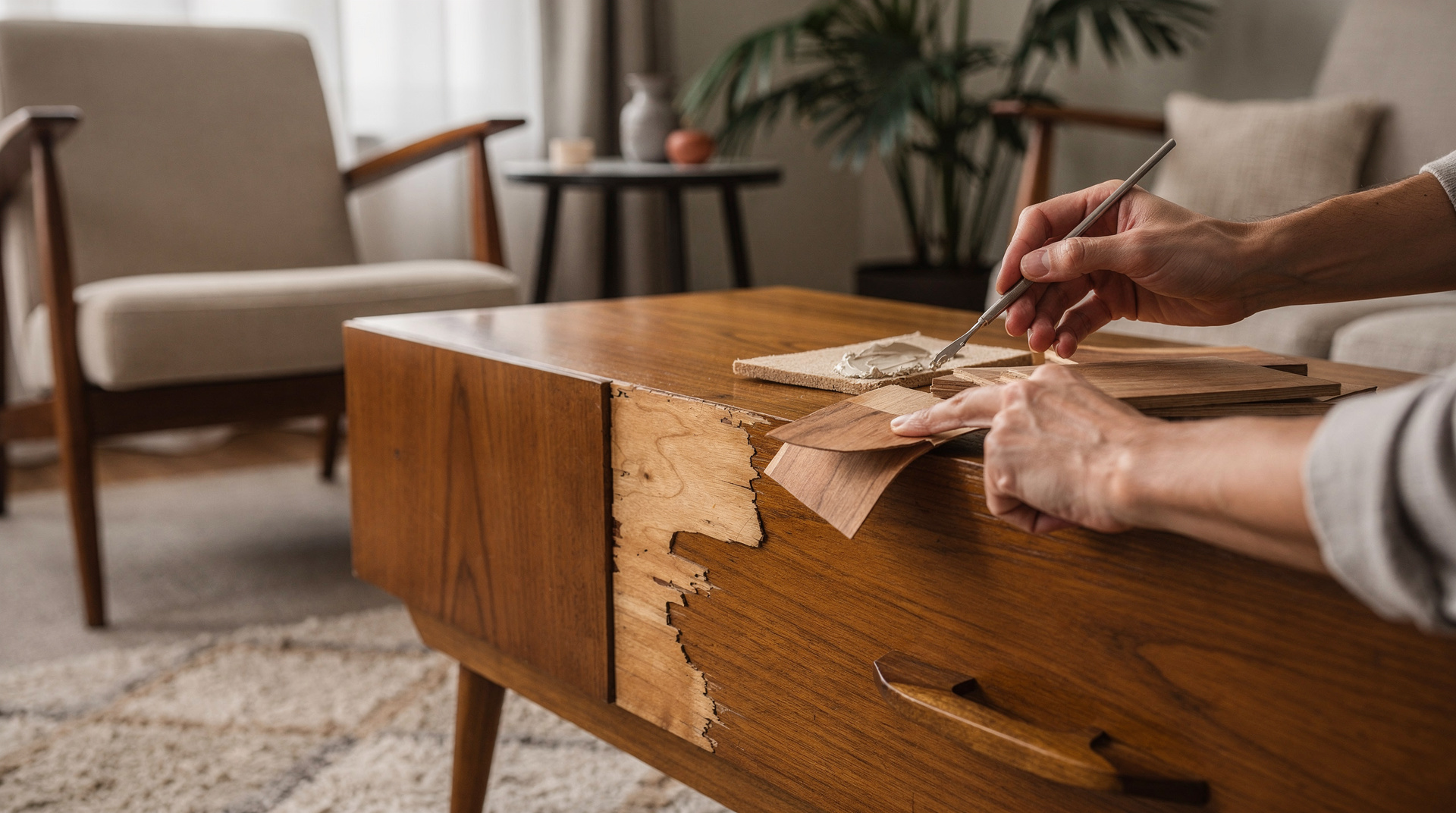 Furnierschäden ausbessern
