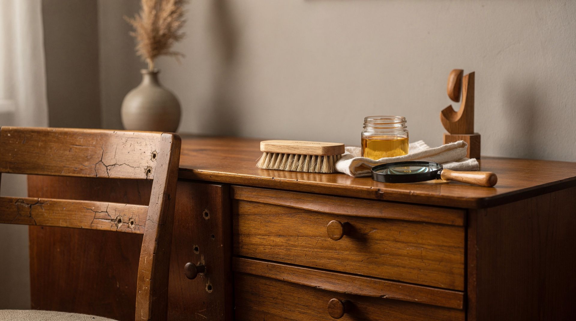 woodworm pest infestation vintage furniture conservation