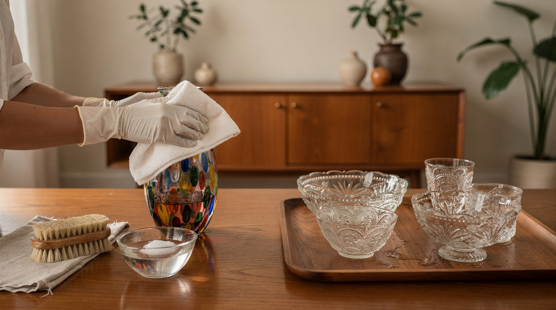 Murano Pressglas reinigen Vintage Pflege