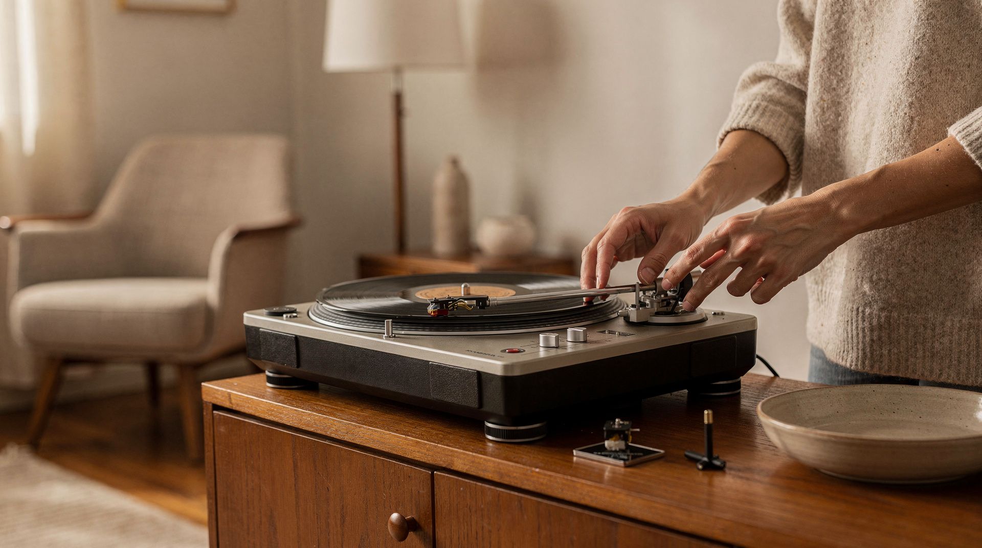 turntable setup tonearm stylus tracking force