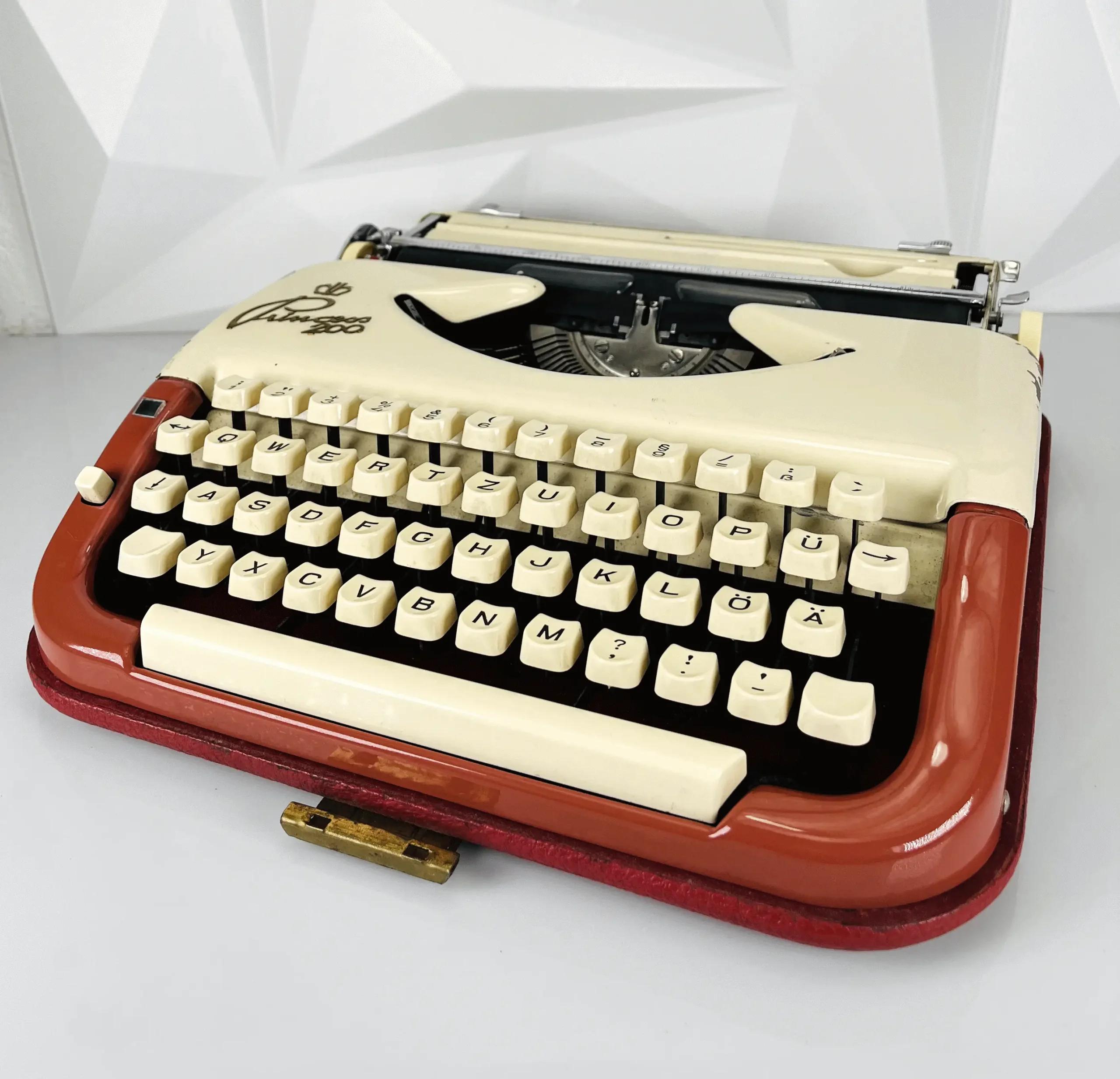 Rote Princess 300 Schreibmaschine | Vintage 1950er | Made in Germany
