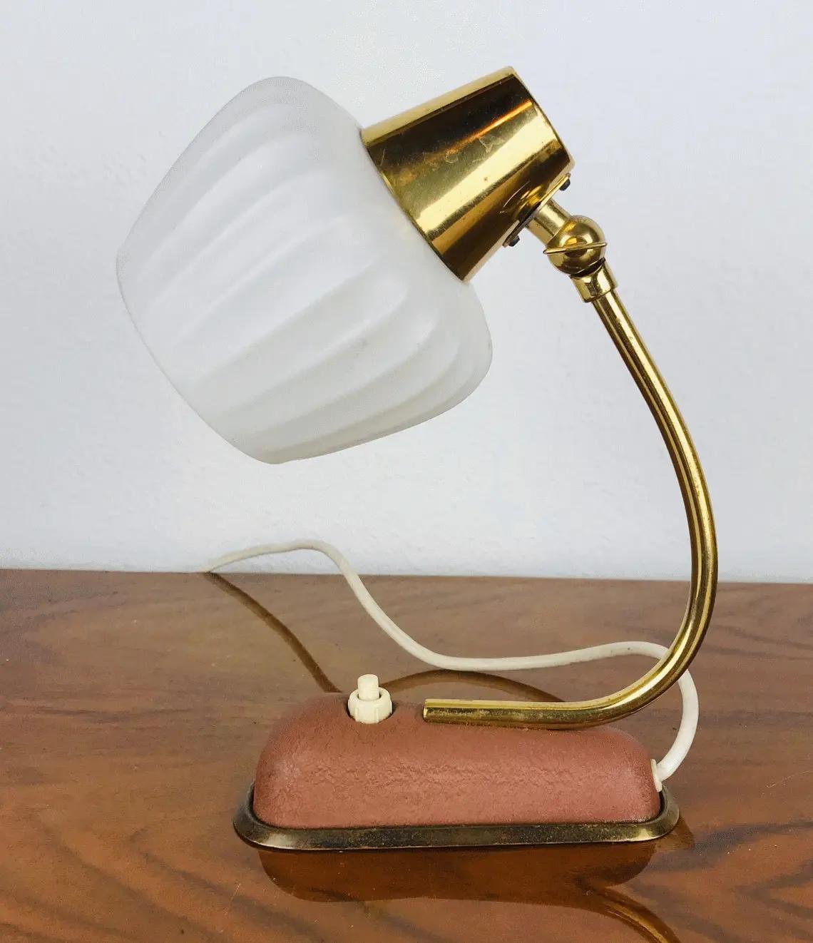 Vintage Leselampe | Glas & Messing | Mid-Century Design | Made in Germany