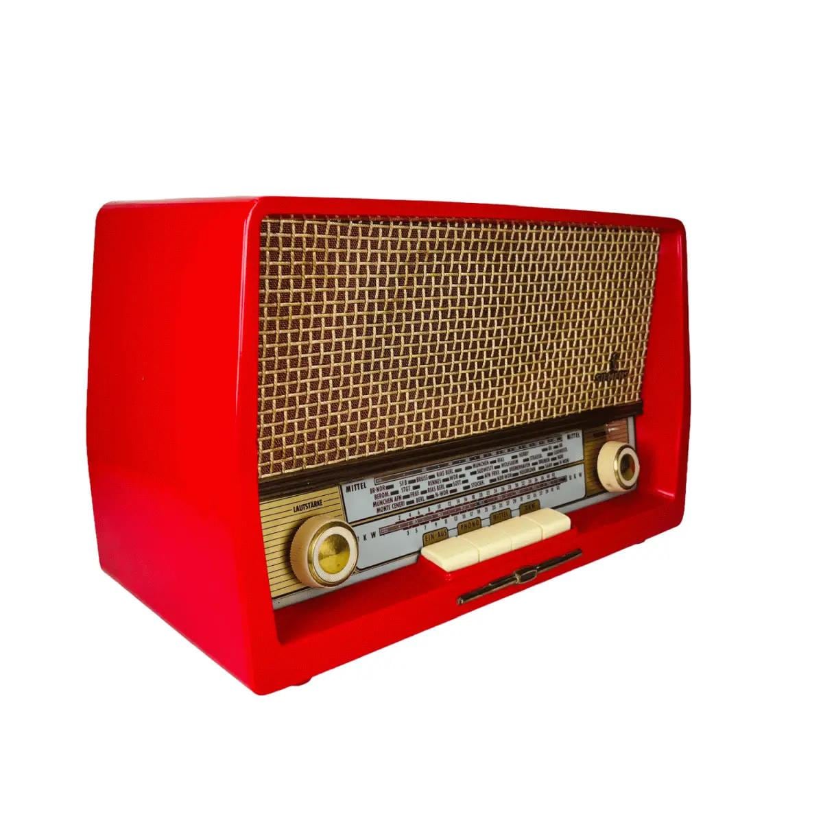SIEMENS Röhrenradio Kleinsuper UKW MW 50er Jahre rot Retro