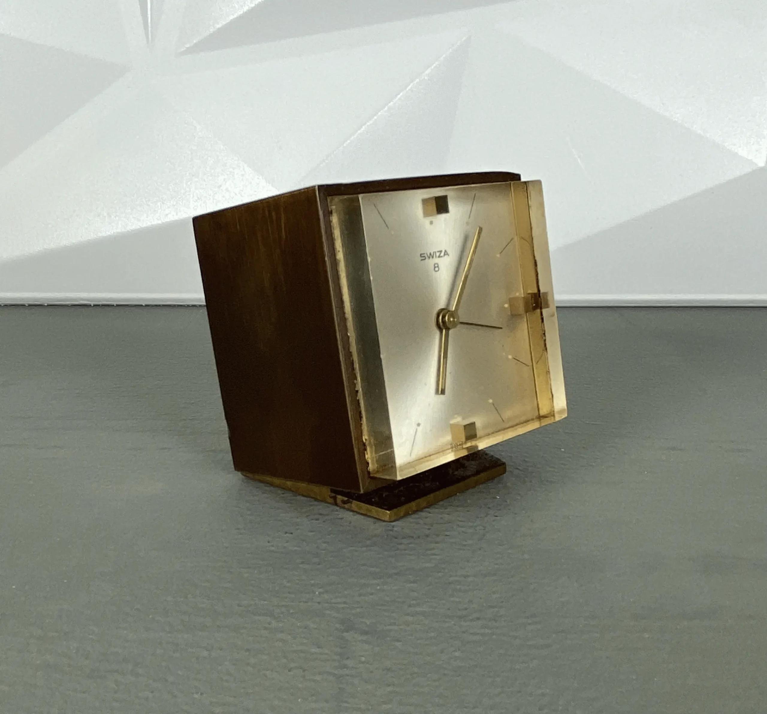 SWIZA Tischuhr Würfel - Präzisionsuhr - Mid-Century Modern - 1960er Jahre