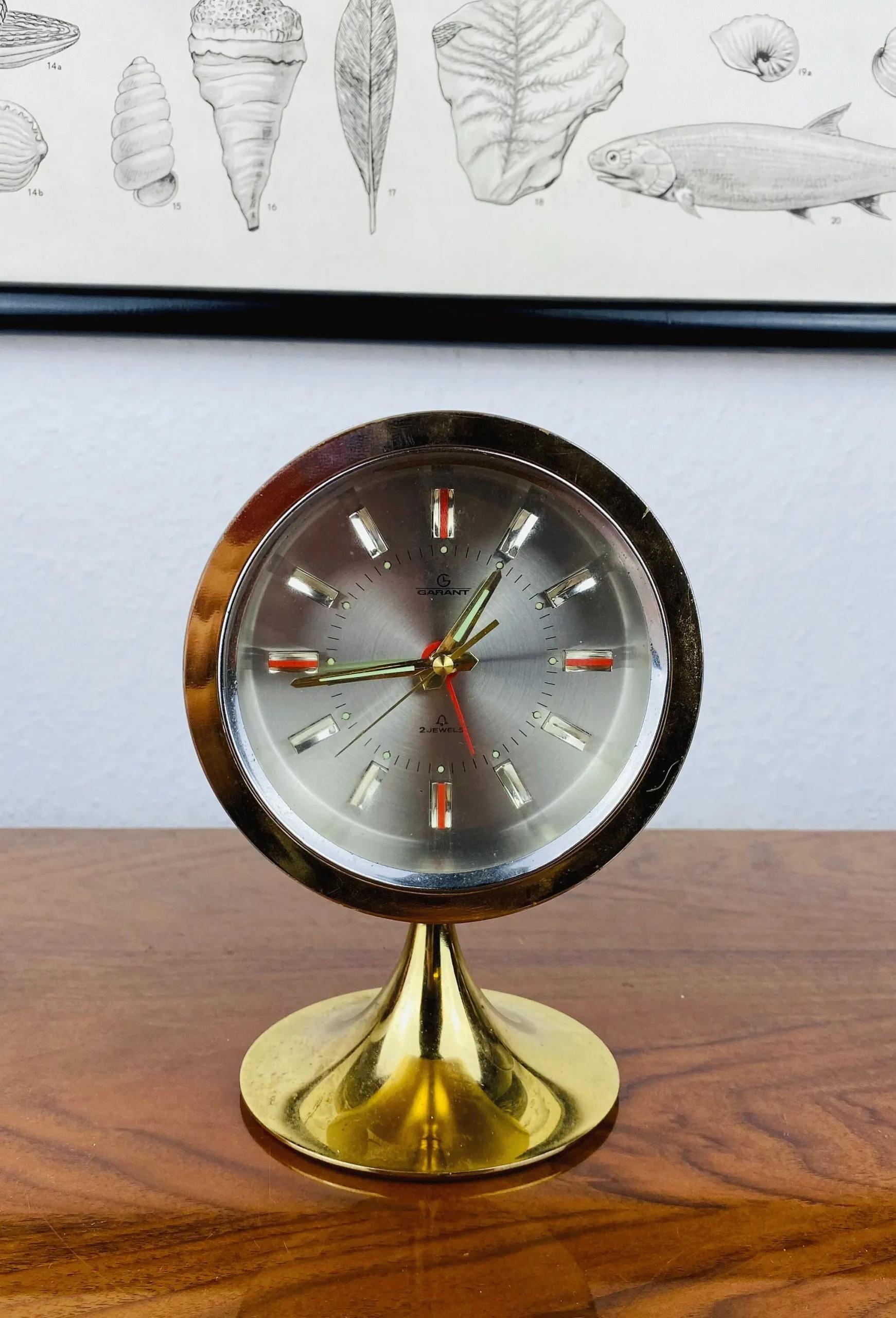 GARANT Tischuhr Goldfarben - Vintage - Made in Germany