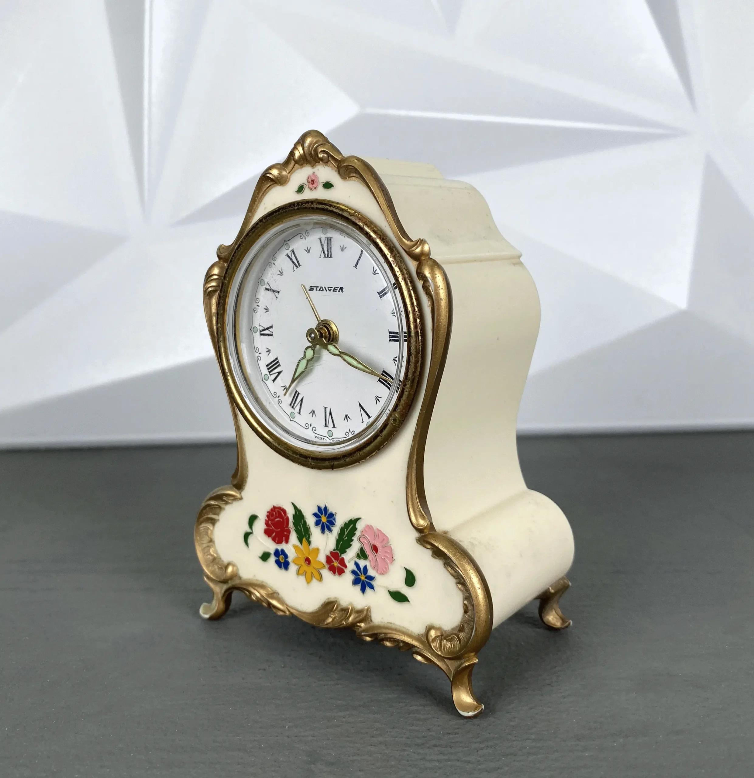 Staiger Barock Uhr Stil | Blumendekor & Goldakzente | Vintage Uhr