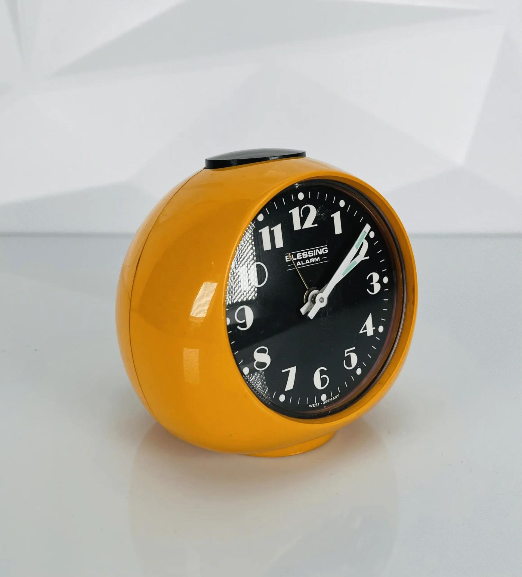 BLESSING Vintage Wecker | Orange & Schwarz | Made in West-Germany | 70s Retro Alarm Clock