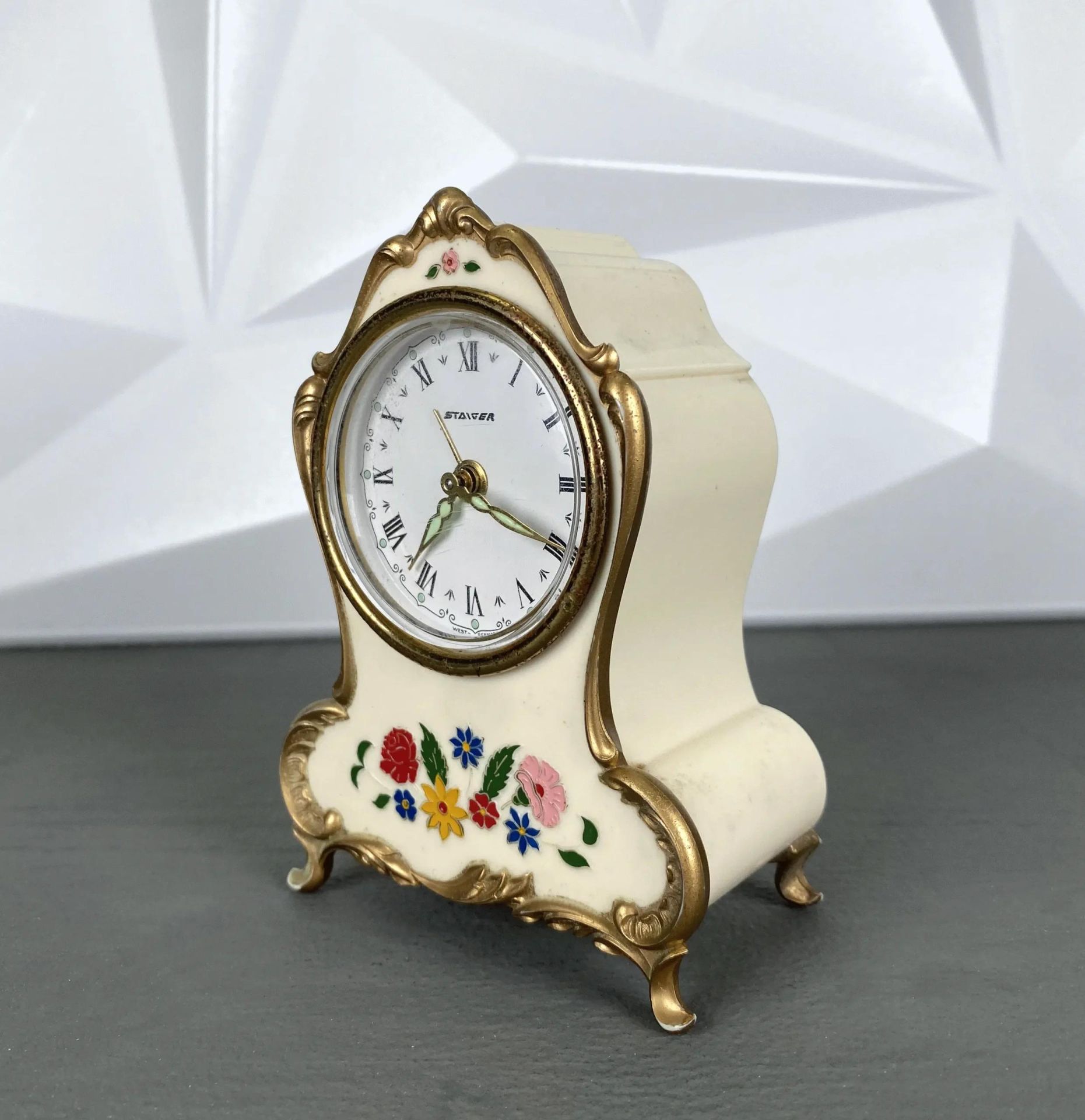 Staiger Barock Uhr Stil | Blumendekor & Goldakzente | Vintage Uhr